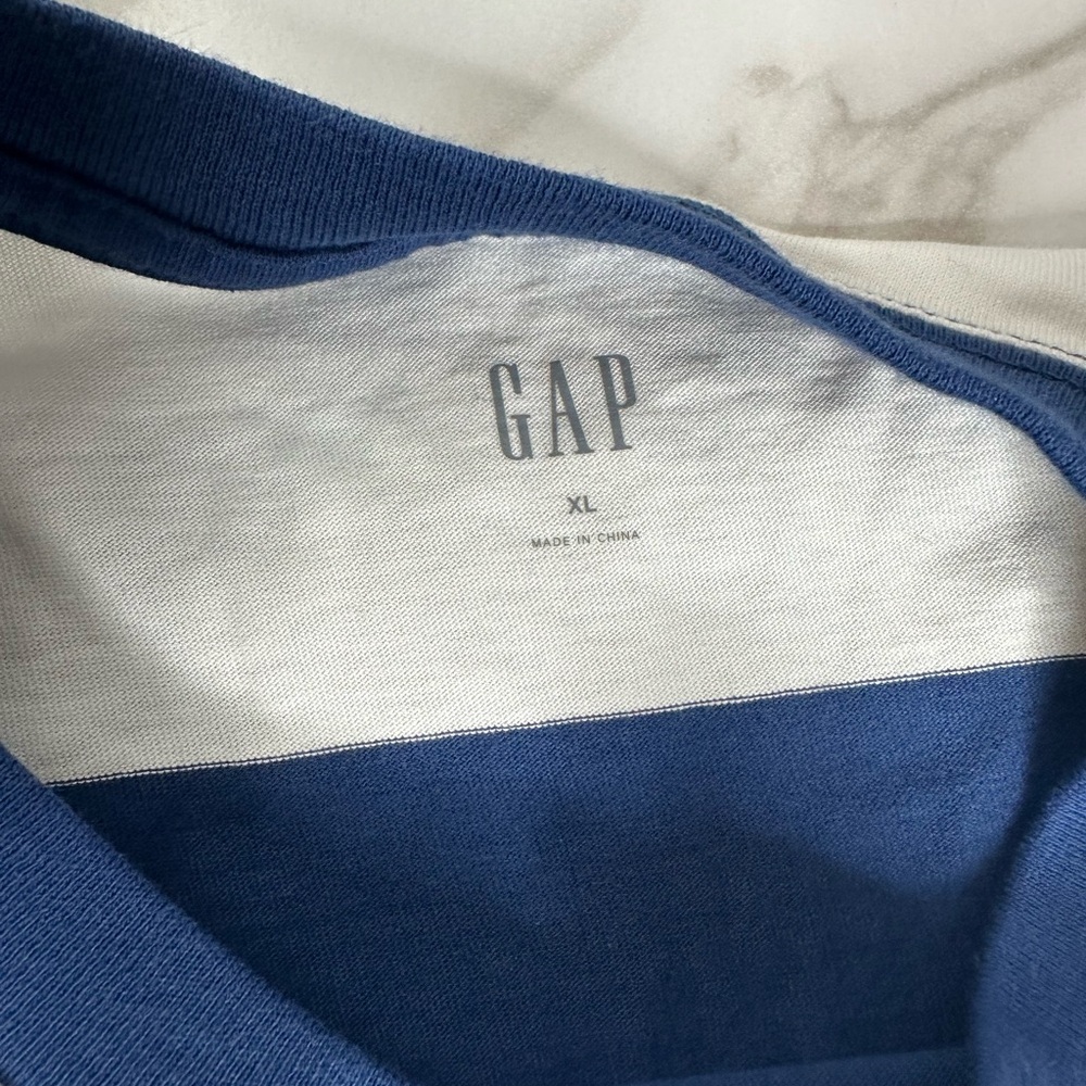 NWOT GAP Blue/Purple Stripe Short Sleeve Pocket Tee XL - Picture 5 of 7